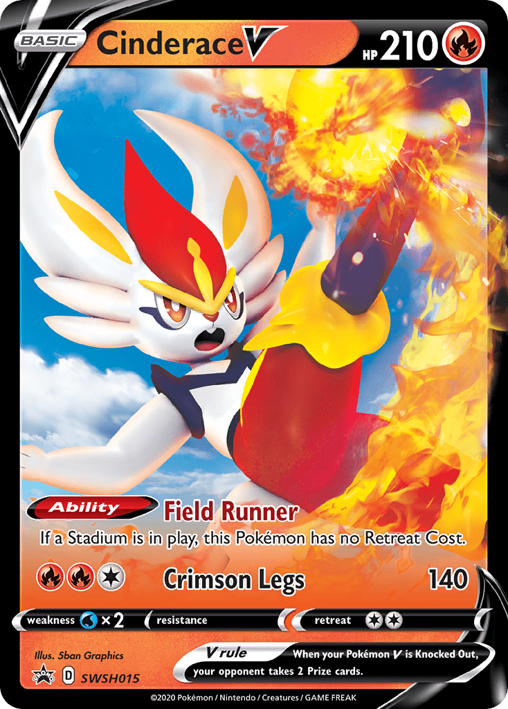 Cinderace V (SWSH015) (Jumbo Card) [Sword & Shield: Black Star Promos] Pokemon Single Pokémon  | Multizone: Comics And Games