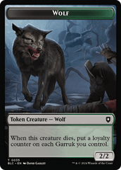 Human Soldier // Wolf (035) Double-Sided Token [Bloomburrow Commander Tokens] MTG Single Magic: The Gathering  | Multizone: Comics And Games