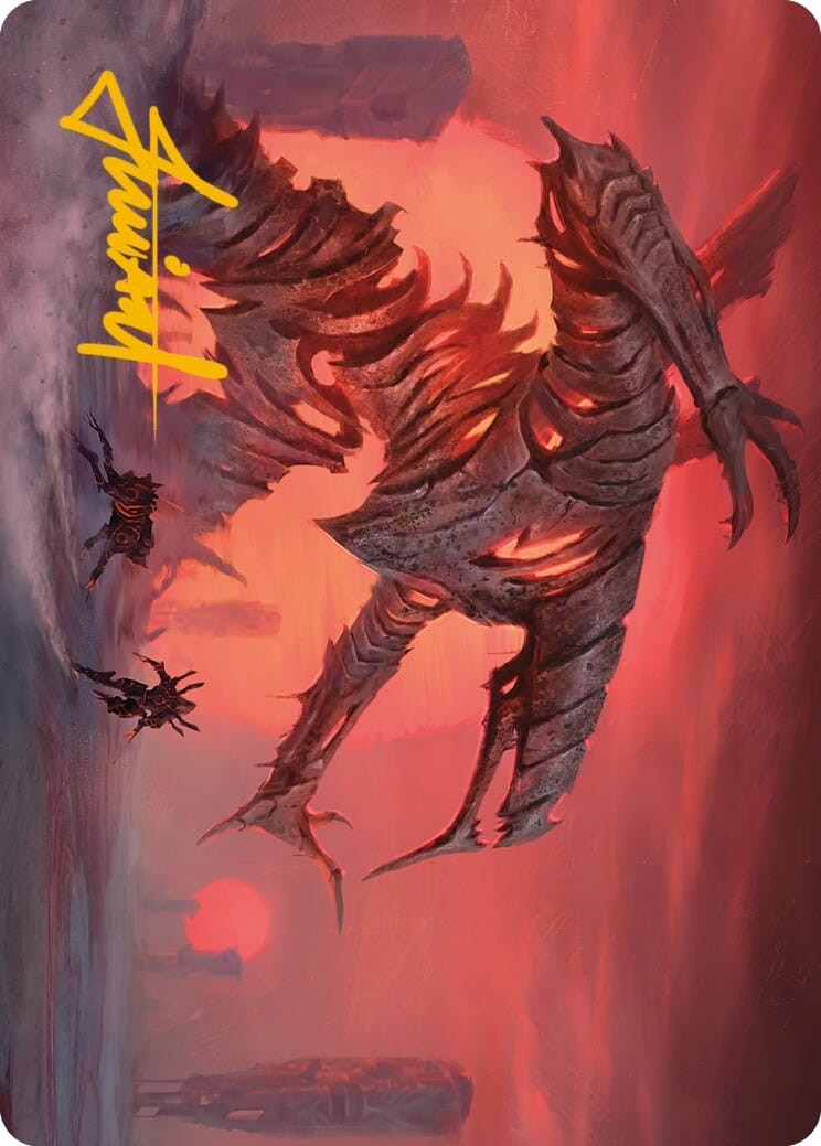 Red Sun's Zenith Art Card (Gold-Stamped Signature) [Phyrexia: All Will Be One Art Series] MTG Single Magic: The Gathering  | Multizone: Comics And Games