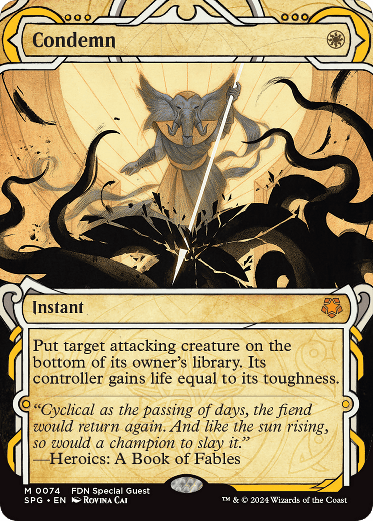 Condemn (Showcase) [Foundations Special Guests] MTG Single Magic: The Gathering  | Multizone: Comics And Games