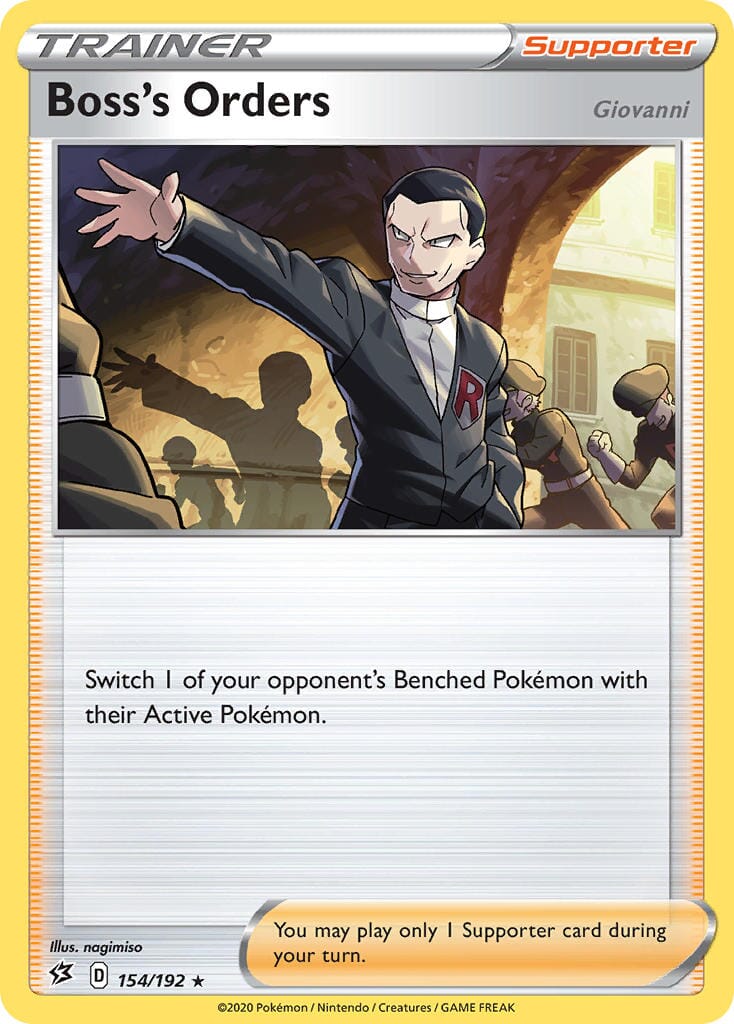 Boss's Orders (154/192) (Giovanni) (Theme Deck Exclusive) [Sword & Shield: Rebel Clash] Pokemon Single Pokémon  | Multizone: Comics And Games