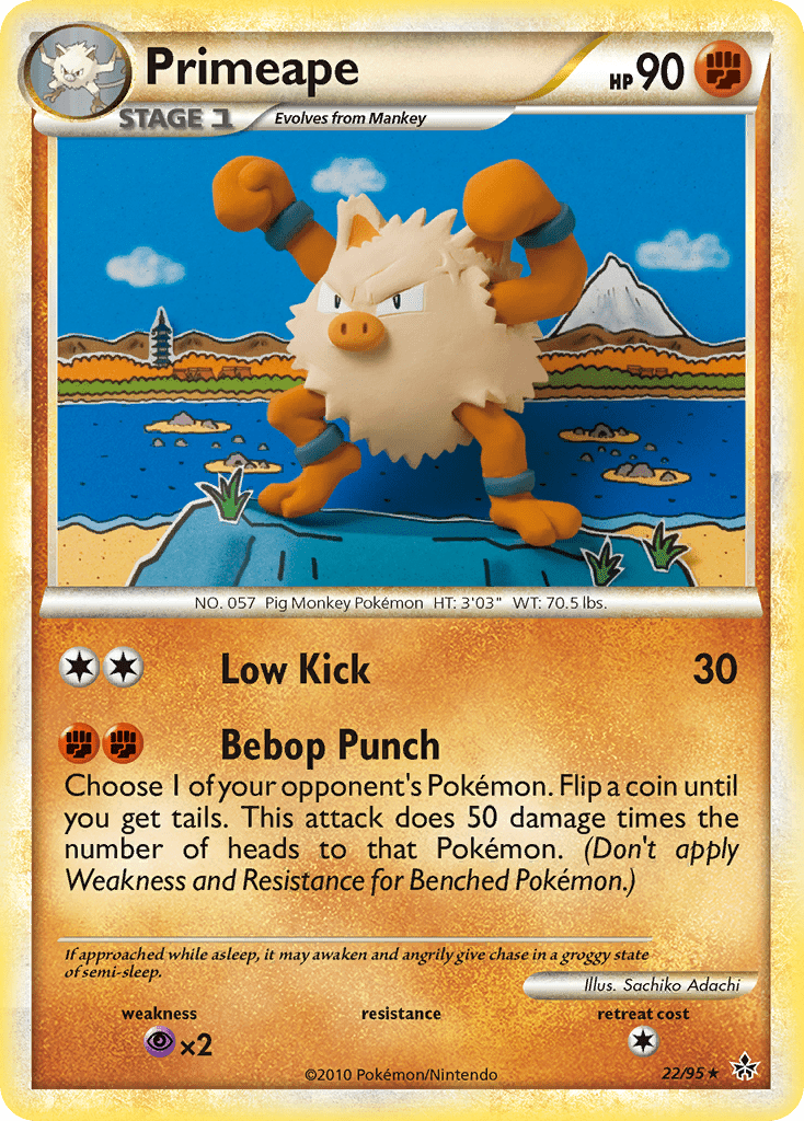 Primeape (22/95) [HeartGold & SoulSilver: Unleashed] Pokemon Single Pokémon  | Multizone: Comics And Games