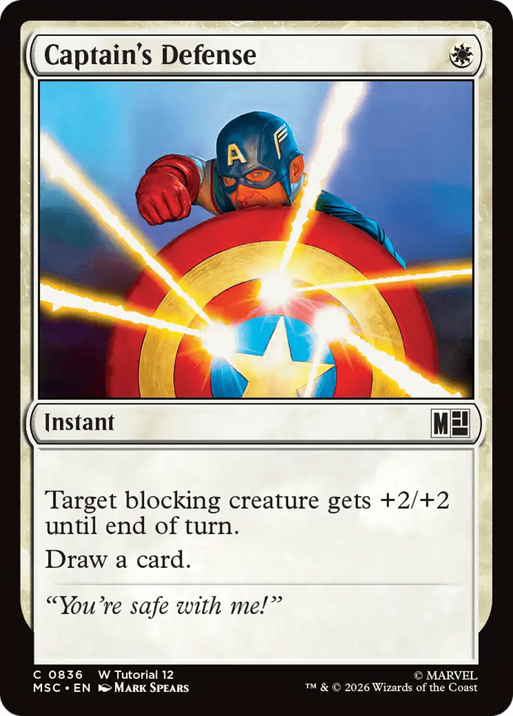 Captain's Defense [Marvel Super Heroes Commander] MTG Single Magic: The Gathering  | Multizone: Comics And Games