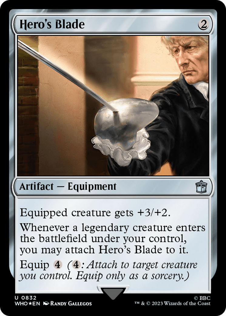 Hero's Blade (Surge Foil) [Doctor Who] MTG Single Magic: The Gathering  | Multizone: Comics And Games