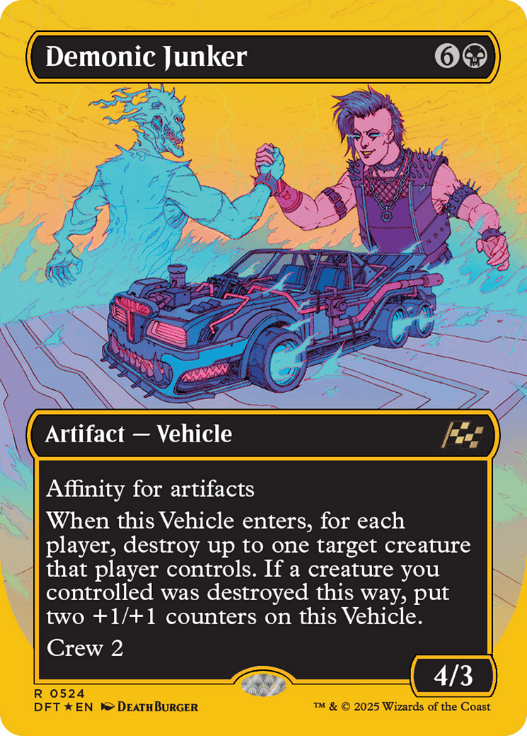 Demonic Junker (Borderless) (First-Place Foil) [Aetherdrift] MTG Single Magic: The Gathering  | Multizone: Comics And Games