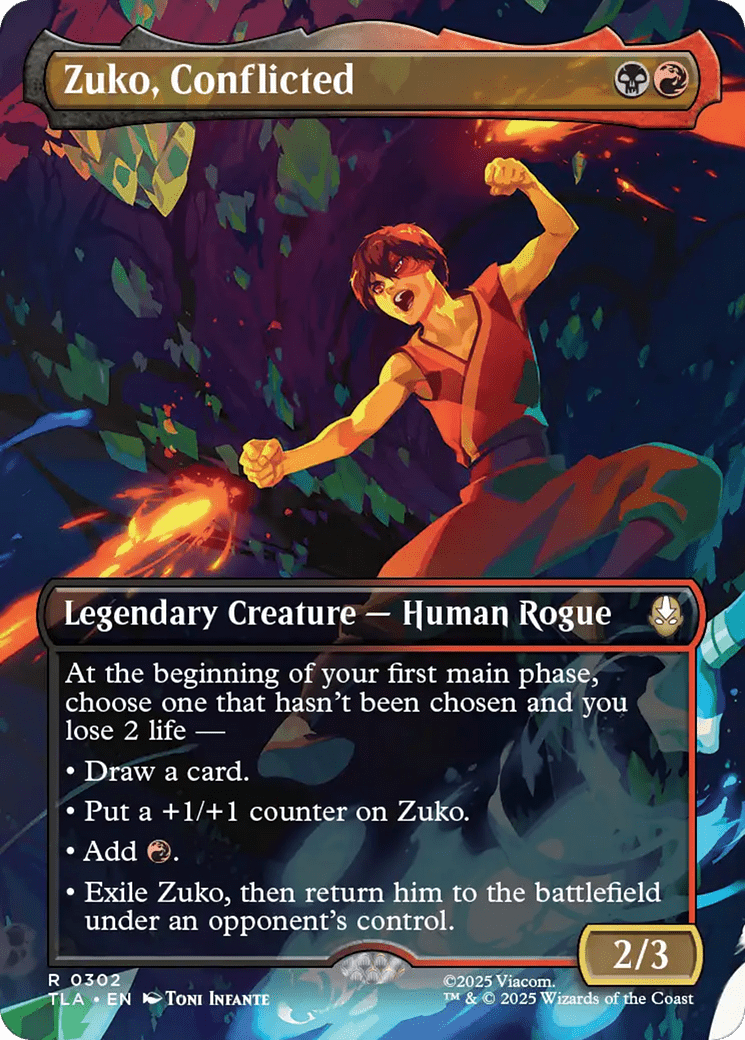 Zuko, Conflicted (Borderless) [Avatar: The Last Airbender] MTG Single Magic: The Gathering  | Multizone: Comics And Games