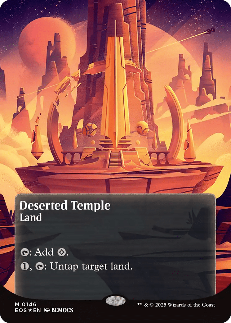 Deserted Temple (0146) (Borderless) (Galaxy Foil) [Edge of Eternities: Stellar Sights] MTG Single Magic: The Gathering  | Multizone: Comics And Games