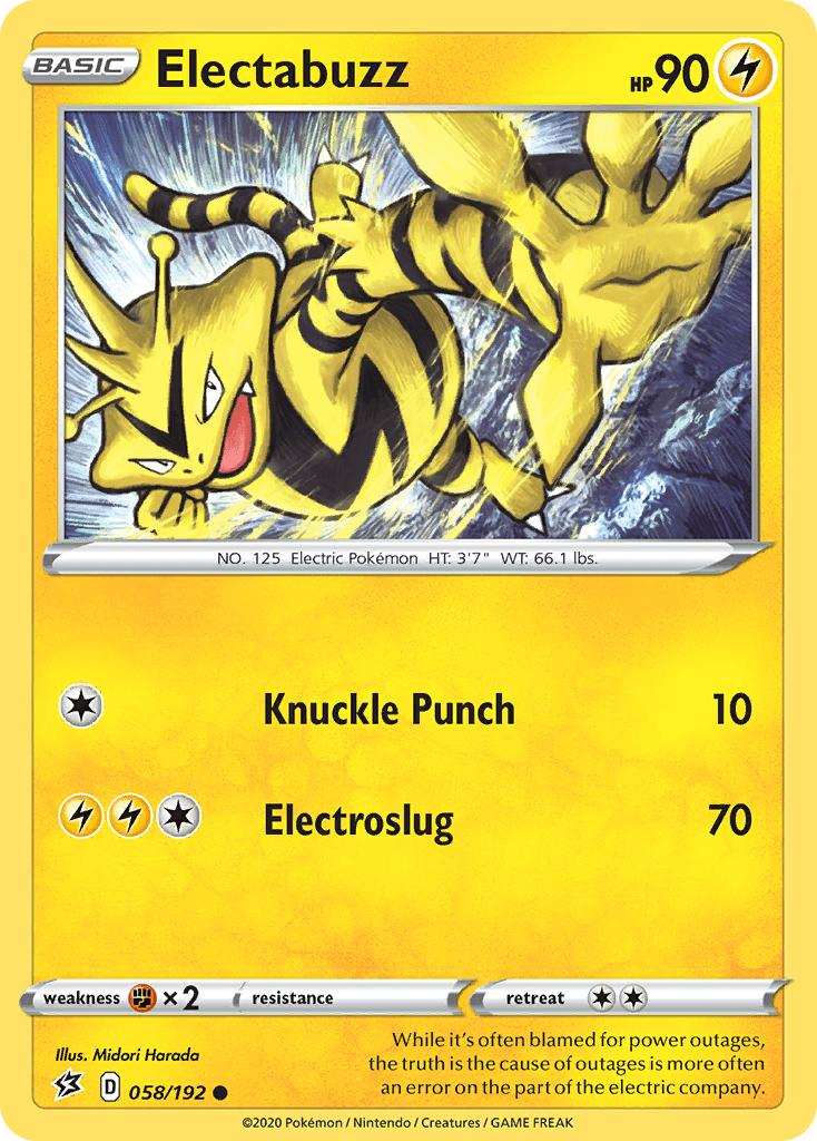 Electabuzz (058/192) [Sword & Shield: Rebel Clash] Pokemon Single Pokémon  | Multizone: Comics And Games