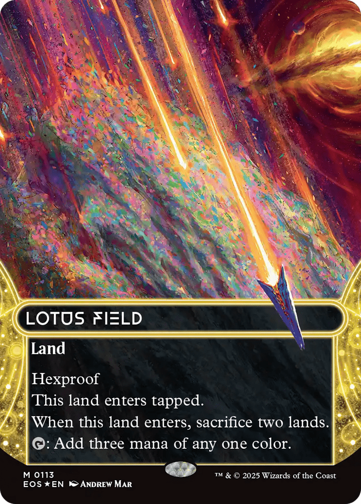 Lotus Field (0113) (Borderless) (Galaxy Foil) [Edge of Eternities: Stellar Sights] MTG Single Magic: The Gathering  | Multizone: Comics And Games