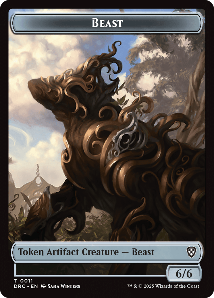 Construct // Beast (0011) Double-Sided Token [Aetherdrift Tokens] MTG Single Magic: The Gathering  | Multizone: Comics And Games