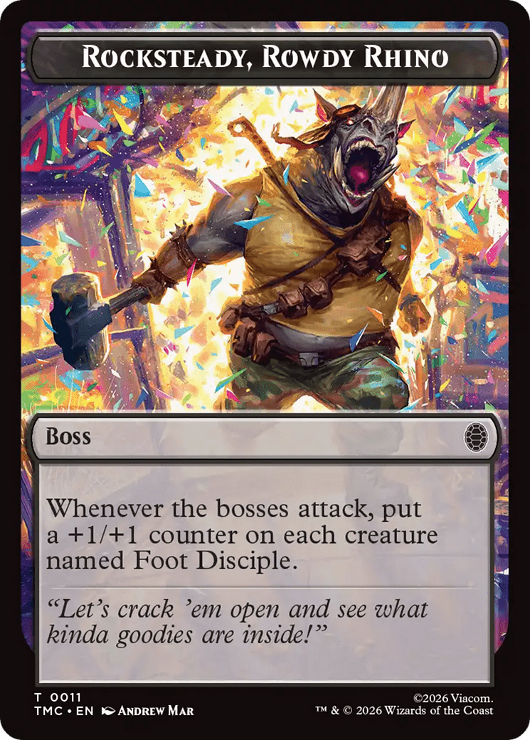 Rocksteady, Rowdy Rhino [Teenage Mutant Ninja Turtles Commander Tokens] MTG Single Magic: The Gathering  | Multizone: Comics And Games