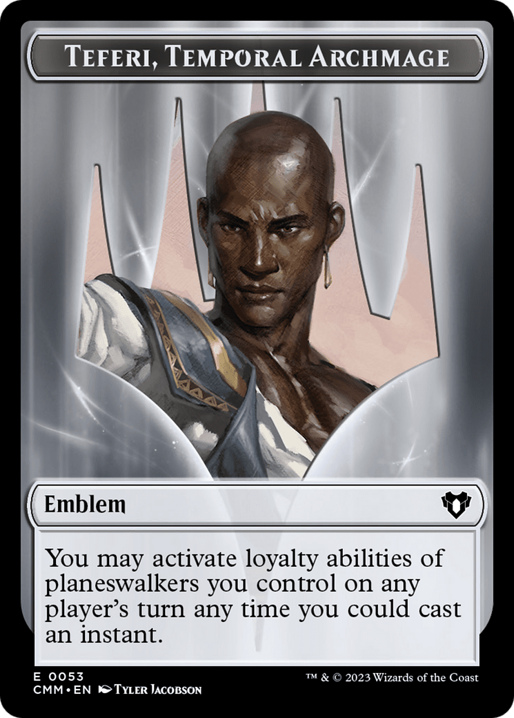 Teferi, Temporal Archmage Emblem [Commander Masters Tokens] MTG Single Magic: The Gathering  | Multizone: Comics And Games