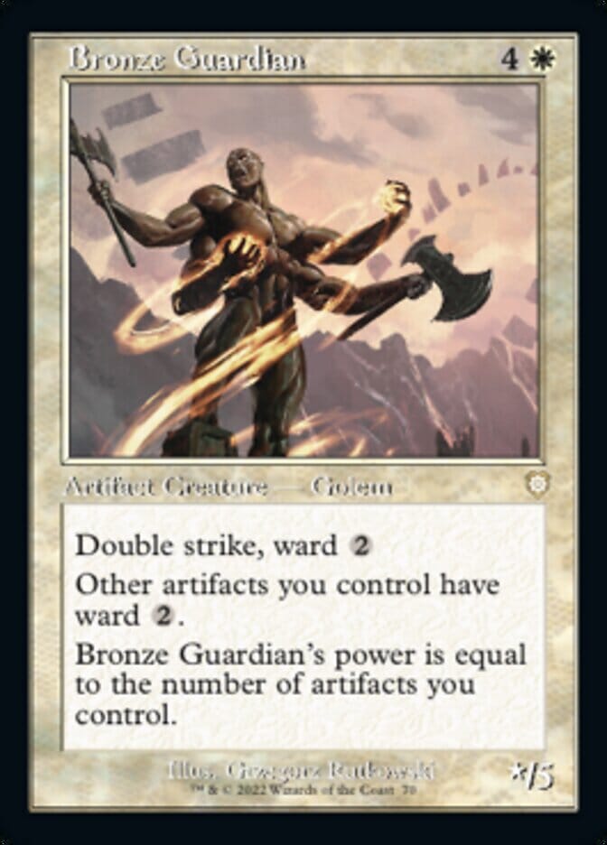 Bronze Guardian (Retro) [The Brothers' War Commander] MTG Single Magic: The Gathering  | Multizone: Comics And Games