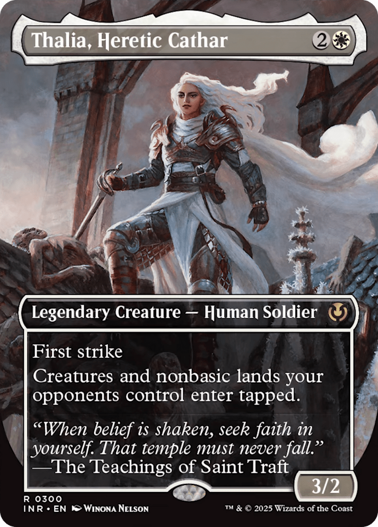 Thalia, Heretic Cathar (borderless) [Innistrad Remastered] MTG Single Magic: The Gathering  | Multizone: Comics And Games