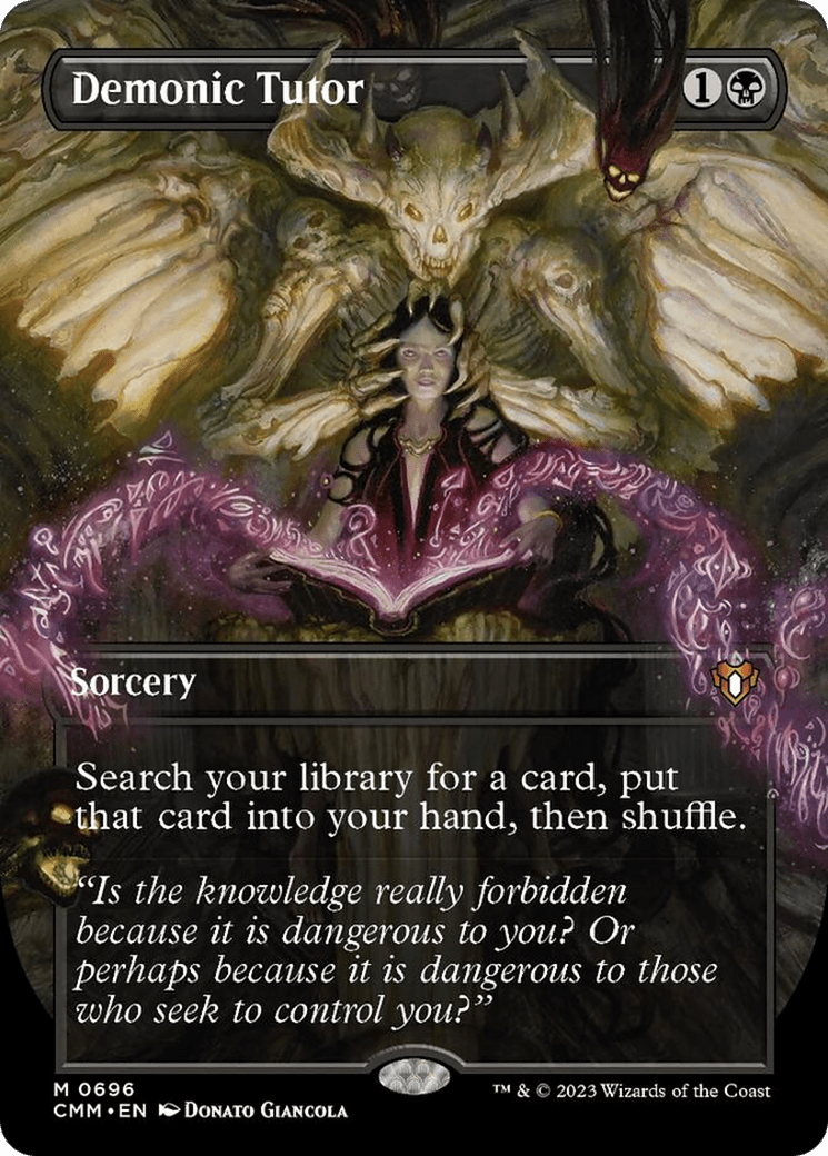 Demonic Tutor (Borderless Alternate Art) [Commander Masters] MTG Single Magic: The Gathering  | Multizone: Comics And Games