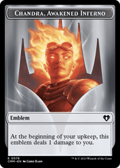 Chandra, Awakened Inferno Emblem // Wizard Double-Sided Token [Commander Masters Tokens] MTG Single Magic: The Gathering  | Multizone: Comics And Games