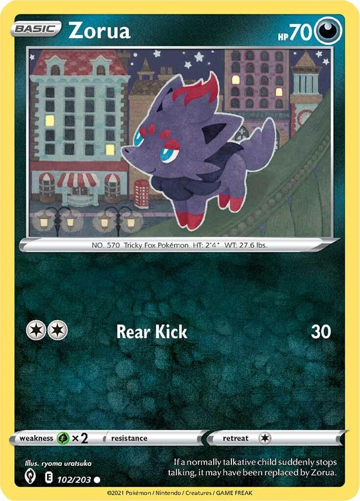 Zorua (102/203) [Sword & Shield: Evolving Skies] Pokemon Single Pokémon  | Multizone: Comics And Games