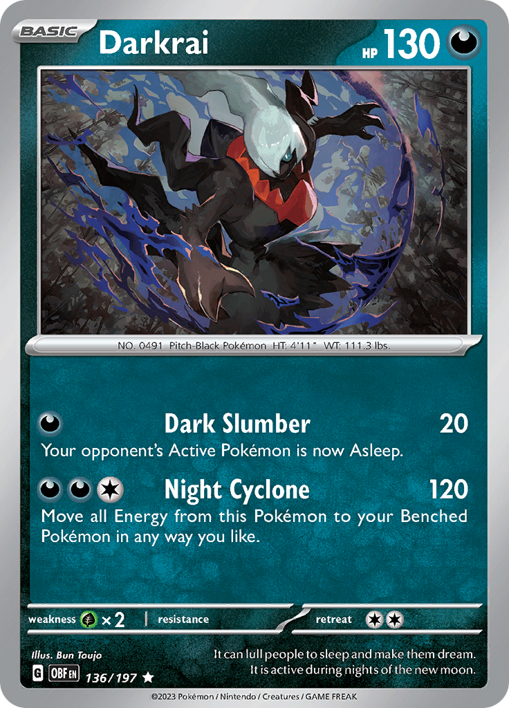 Darkrai (136/197) [Scarlet & Violet: Obsidian Flames] Pokemon Single Pokémon  | Multizone: Comics And Games