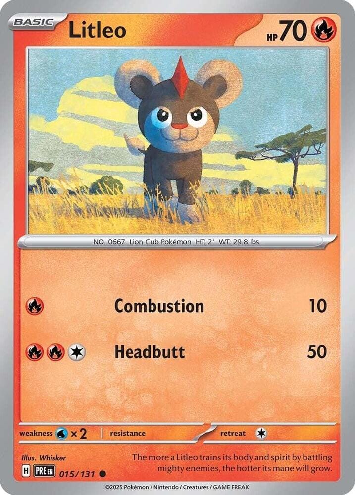 Litleo (015/131) [Scarlet & Violet: Prismatic Evolutions] Pokemon Single Pokémon  | Multizone: Comics And Games