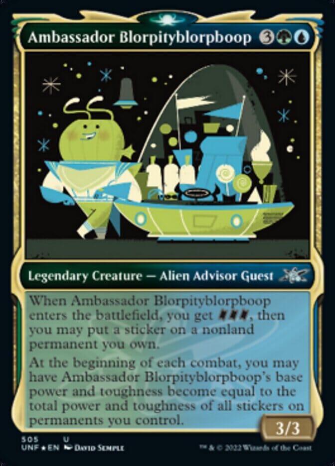 Ambassador Blorpityblorpboop (Showcase) (Galaxy Foil) [Unfinity] MTG Single Magic: The Gathering  | Multizone: Comics And Games