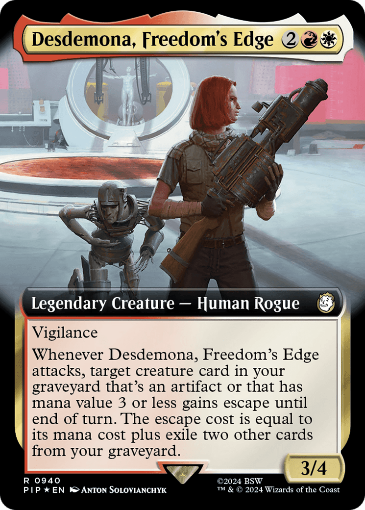 Desdemona, Freedom's Edge (Extended Art) (Surge Foil) [Fallout] MTG Single Magic: The Gathering  | Multizone: Comics And Games