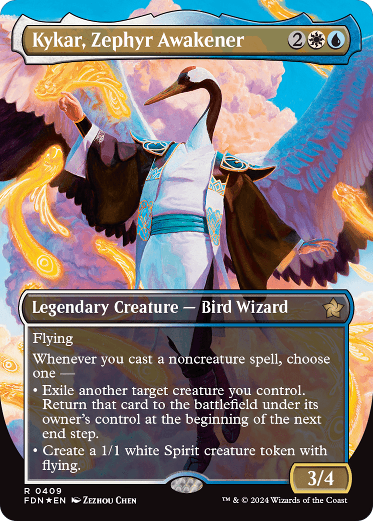 Kykar, Zephyr Awakener (Borderless) (Mana Foil) [Foundations] MTG Single Magic: The Gathering  | Multizone: Comics And Games