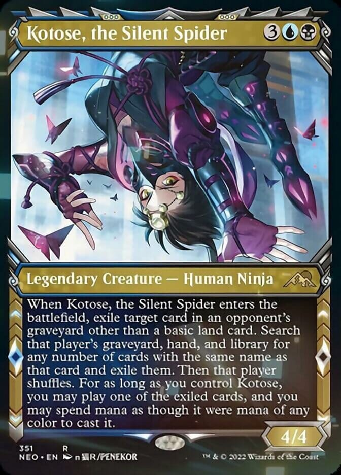 Kotose, the Silent Spider (Showcase Ninja) [Kamigawa: Neon Dynasty] MTG Single Magic: The Gathering  | Multizone: Comics And Games