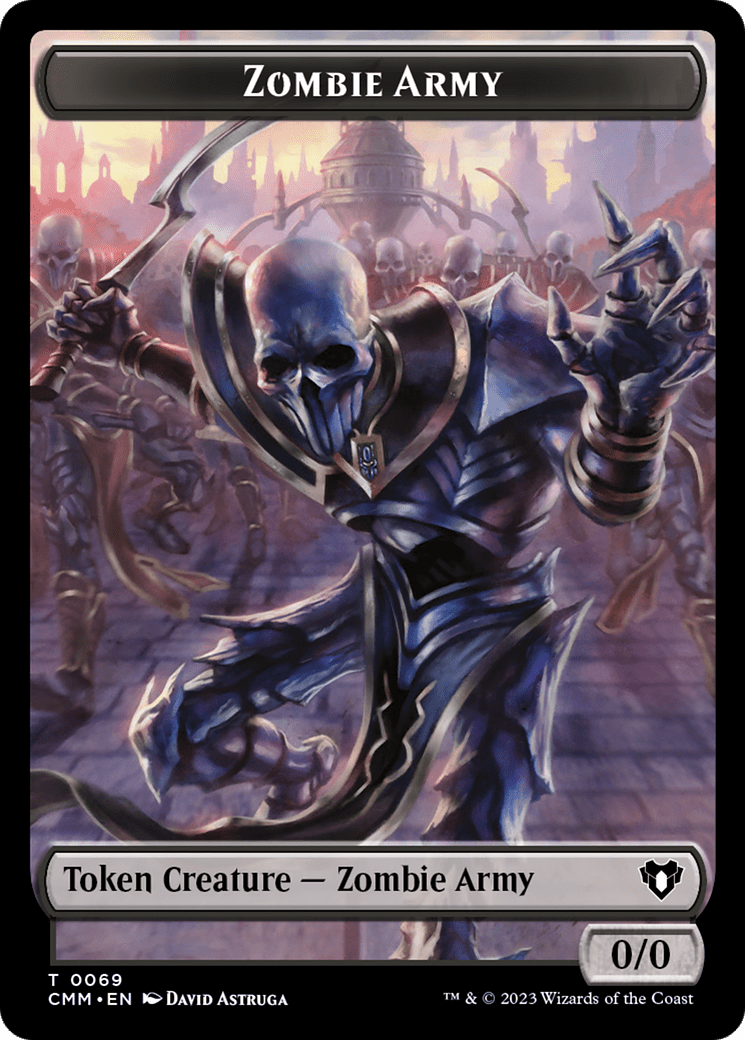 Human Warrior // Zombie Army Double-Sided Token [Commander Masters Tokens] MTG Single Magic: The Gathering  | Multizone: Comics And Games