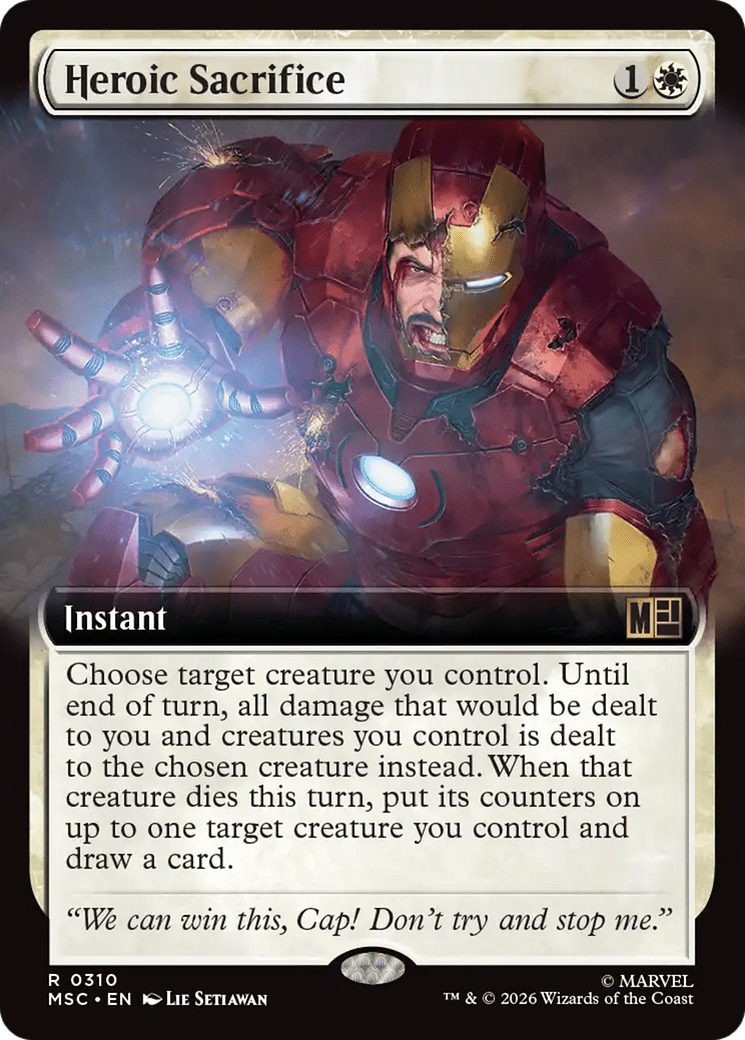 Heroic Sacrifice (Extended Art) [Marvel Super Heroes Commander] MTG Single Magic: The Gathering  | Multizone: Comics And Games