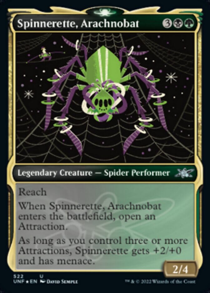 Spinnerette, Arachnobat (Showcase) (Galaxy Foil) [Unfinity] MTG Single Magic: The Gathering  | Multizone: Comics And Games