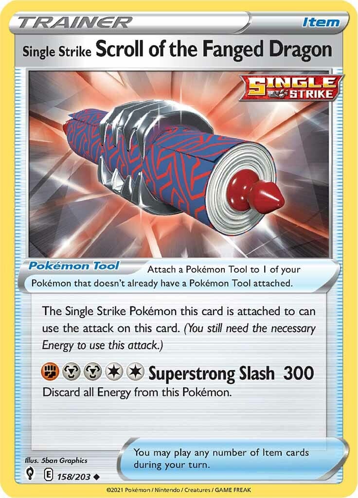 Single Strike Scroll of the Fanged Dragon (158/203) [Sword & Shield: Evolving Skies] Pokemon Single Pokémon  | Multizone: Comics And Games