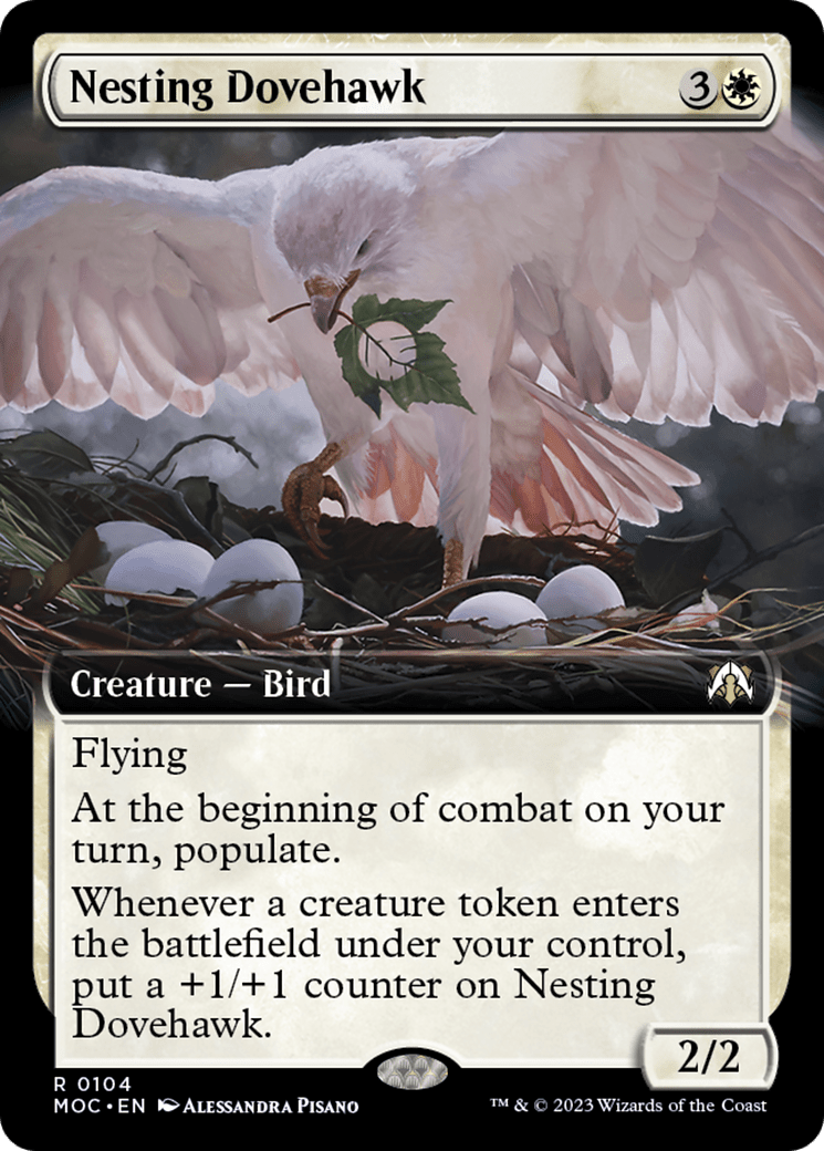 Nesting Dovehawk (Extended Art) [March of the Machine Commander] MTG Single Magic: The Gathering  | Multizone: Comics And Games