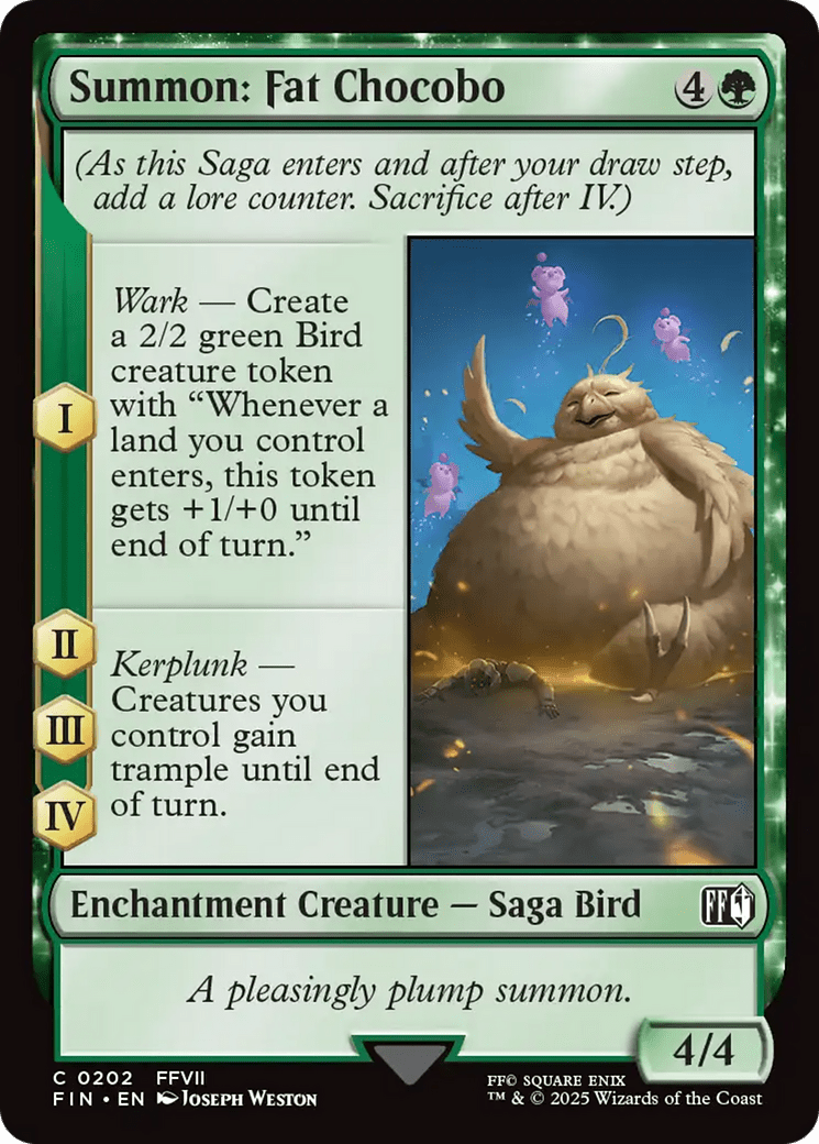 Summon: Fat Chocobo [FINAL FANTASY] MTG Single Magic: The Gathering  | Multizone: Comics And Games