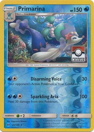 Primarina (41/149) (League Promo) [Sun & Moon: Base Set] Pokemon Single Pokémon  | Multizone: Comics And Games