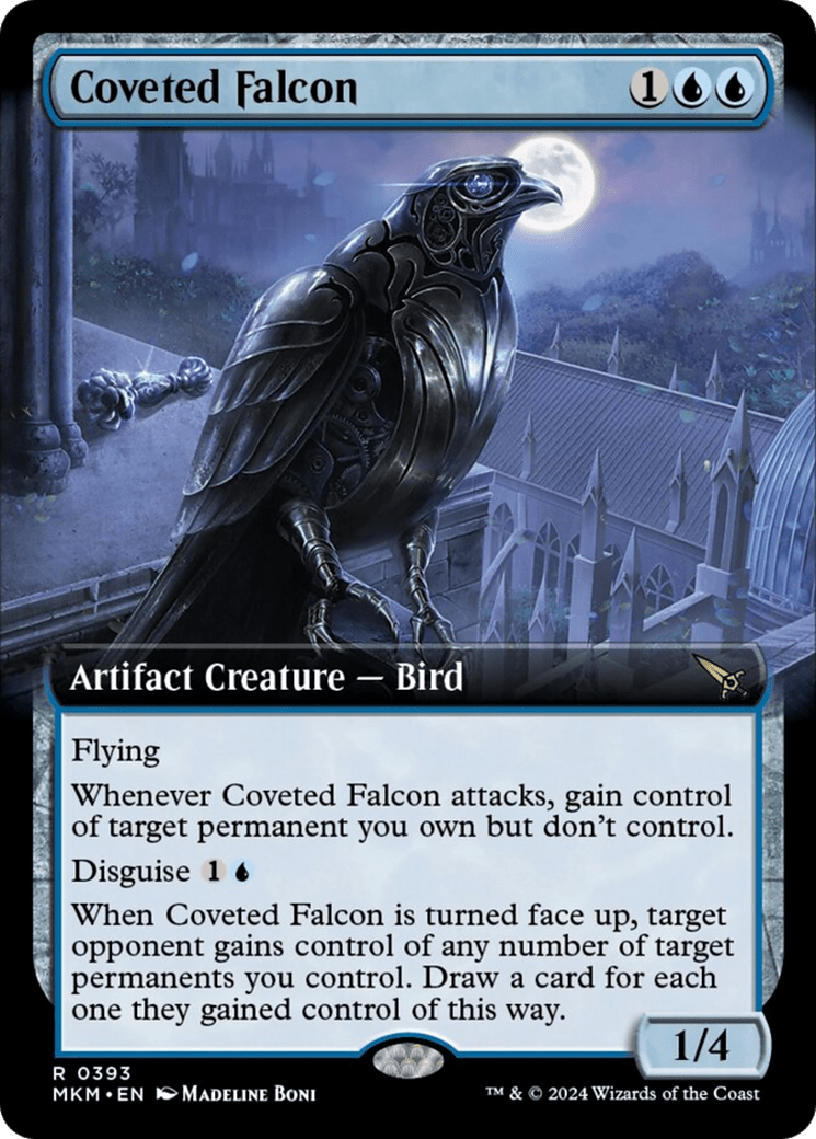 Coveted Falcon (Extended Art) [Murders at Karlov Manor] MTG Single Magic: The Gathering  | Multizone: Comics And Games