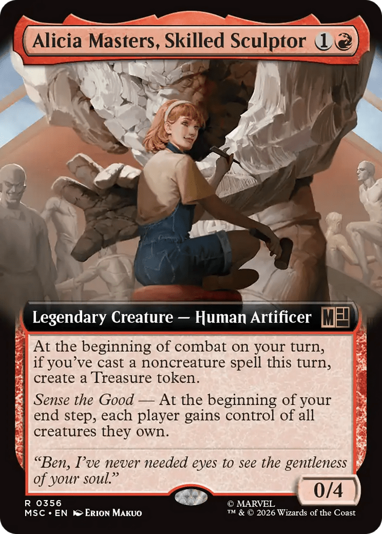 Alicia Masters, Skilled Sculptor (Extended Art) [Marvel Super Heroes Commander] MTG Single Magic: The Gathering  | Multizone: Comics And Games