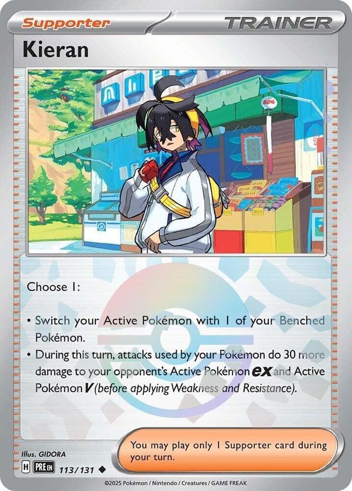 Kieran (113/131) (Poke Ball Pattern) [Scarlet & Violet: Prismatic Evolutions] Pokemon Single Pokémon  | Multizone: Comics And Games