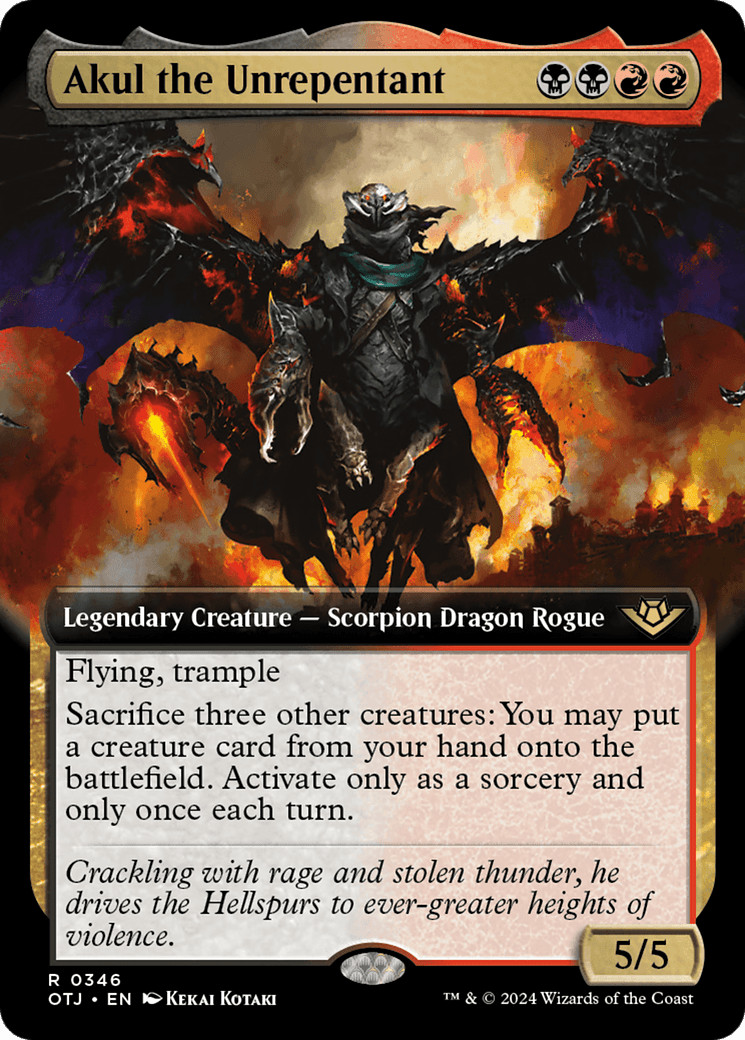 Akul the Unrepentant (Extended Art) [Outlaws of Thunder Junction] MTG Single Magic: The Gathering  | Multizone: Comics And Games