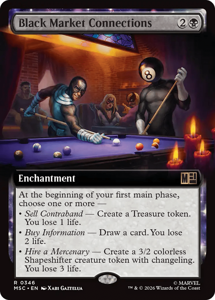 Black Market Connections (Extended Art) [Marvel Super Heroes Commander] MTG Single Magic: The Gathering  | Multizone: Comics And Games