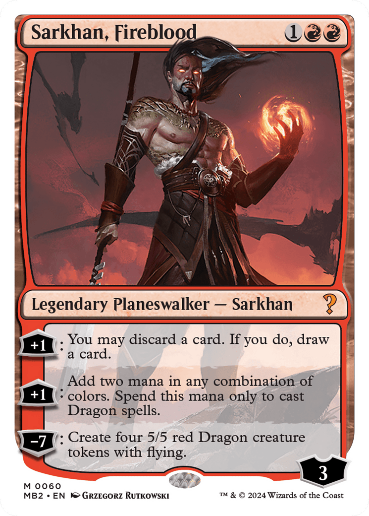 Sarkhan, Fireblood (White Border) [Mystery Booster 2] MTG Single Magic: The Gathering  | Multizone: Comics And Games