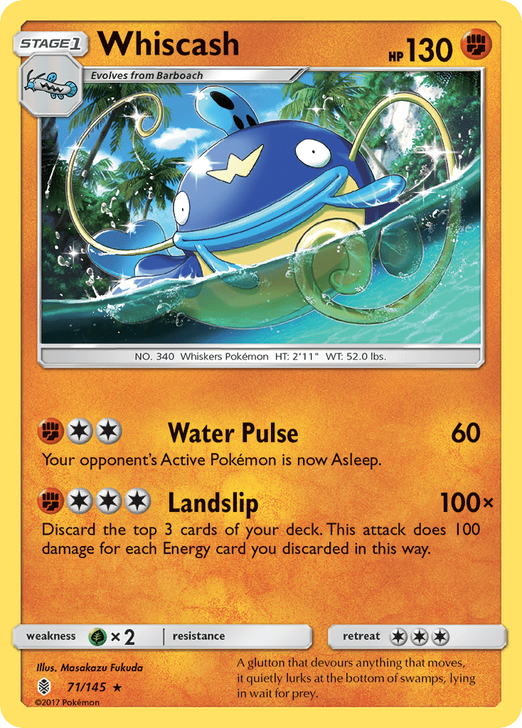 Whiscash (71/145) [Sun & Moon: Guardians Rising] Pokemon Single Pokémon  | Multizone: Comics And Games