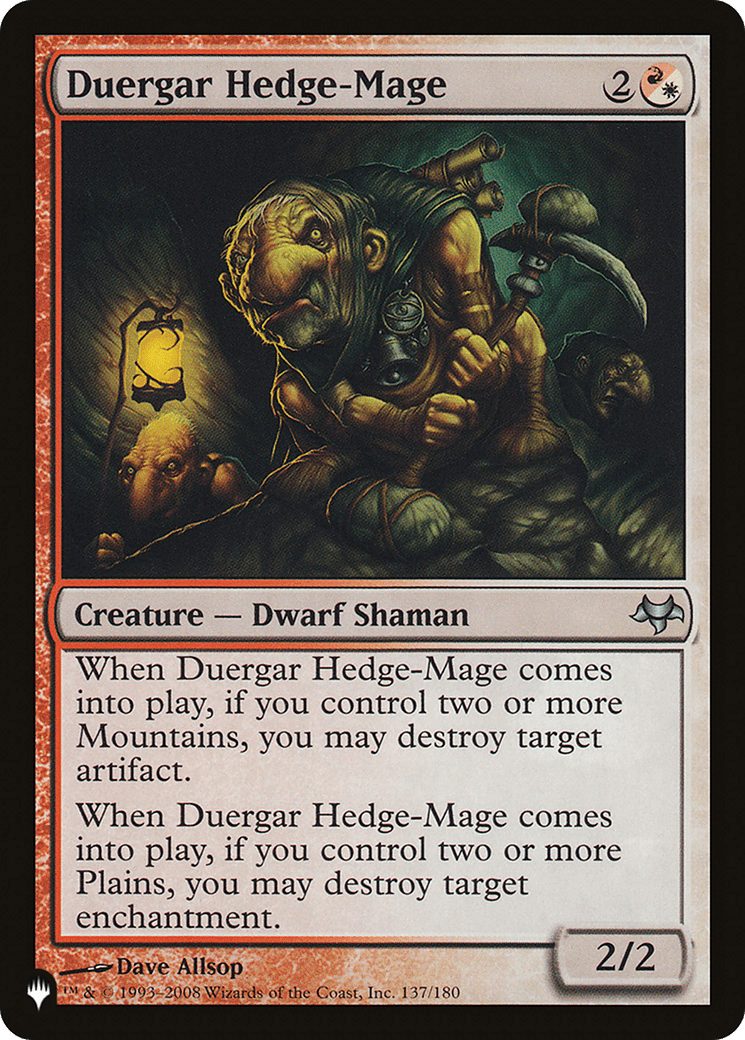 Duergar Hedge-Mage [The List] MTG Single Magic: The Gathering  | Multizone: Comics And Games