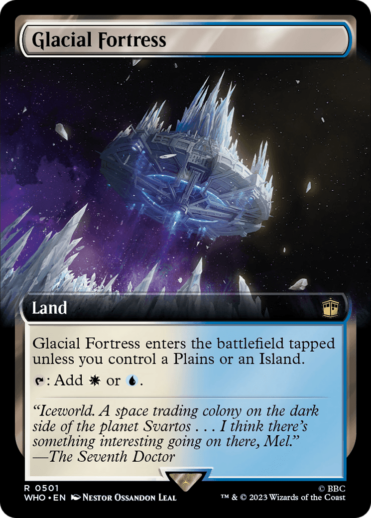 Glacial Fortress (Extended Art) [Doctor Who] MTG Single Magic: The Gathering  | Multizone: Comics And Games