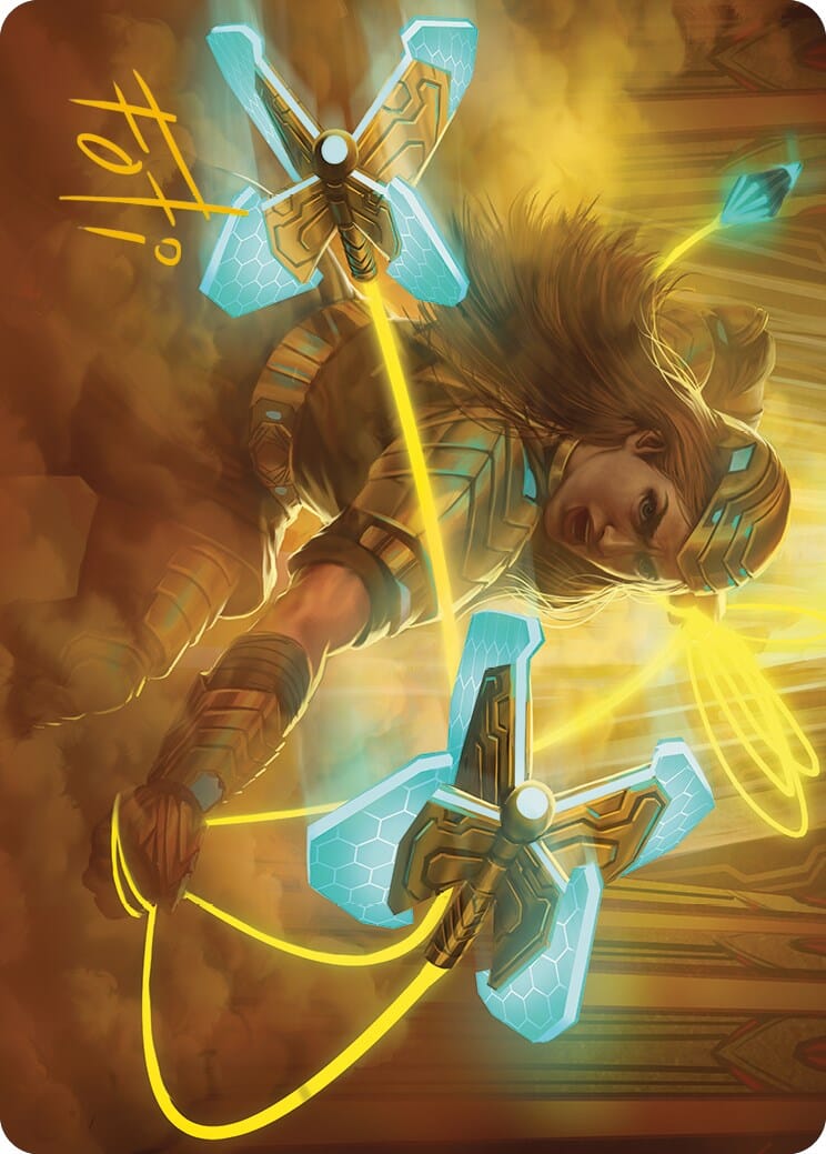 Bladehold War-Whip Art Card (Gold-Stamped Signature) [Phyrexia: All Will Be One Art Series] MTG Single Magic: The Gathering  | Multizone: Comics And Games