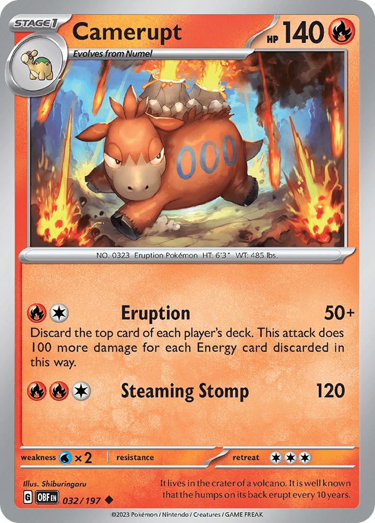 Camerupt (032/197) [Scarlet & Violet: Obsidian Flames] Pokemon Single Pokémon  | Multizone: Comics And Games