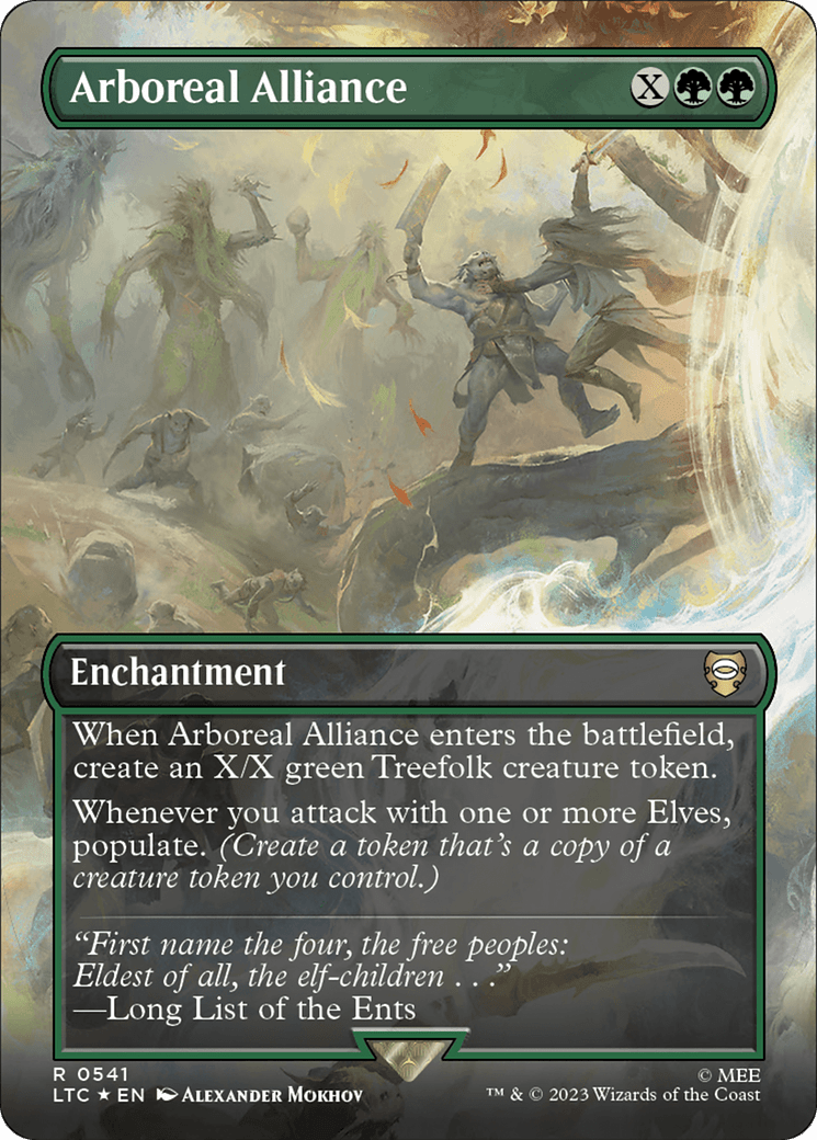 Arboreal Alliance (Borderless) (Surge Foil) [The Lord of the Rings: Tales of Middle-Earth Commander] MTG Single Magic: The Gathering  | Multizone: Comics And Games