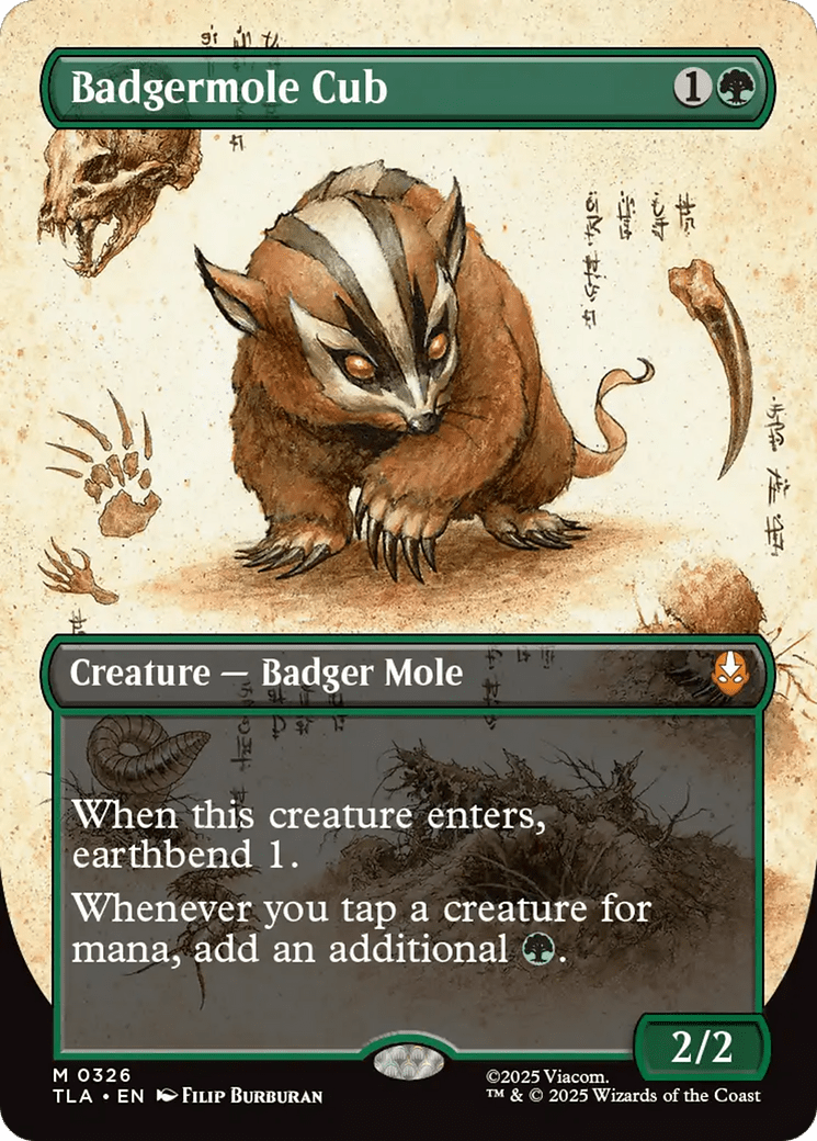 Badgermole Cub (Borderless) [Avatar: The Last Airbender] MTG Single Magic: The Gathering  | Multizone: Comics And Games