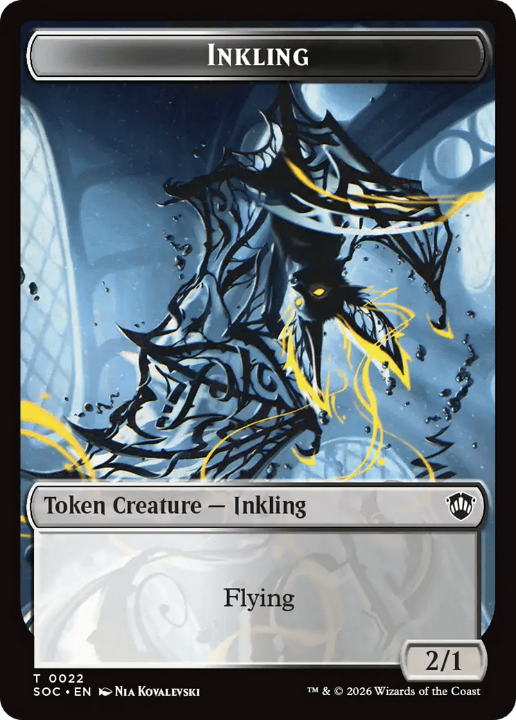 Cat // Inkling (0022) Double-Sided Token [Secrets of Strixhaven Commander Tokens] MTG Single Magic: The Gathering  | Multizone: Comics And Games