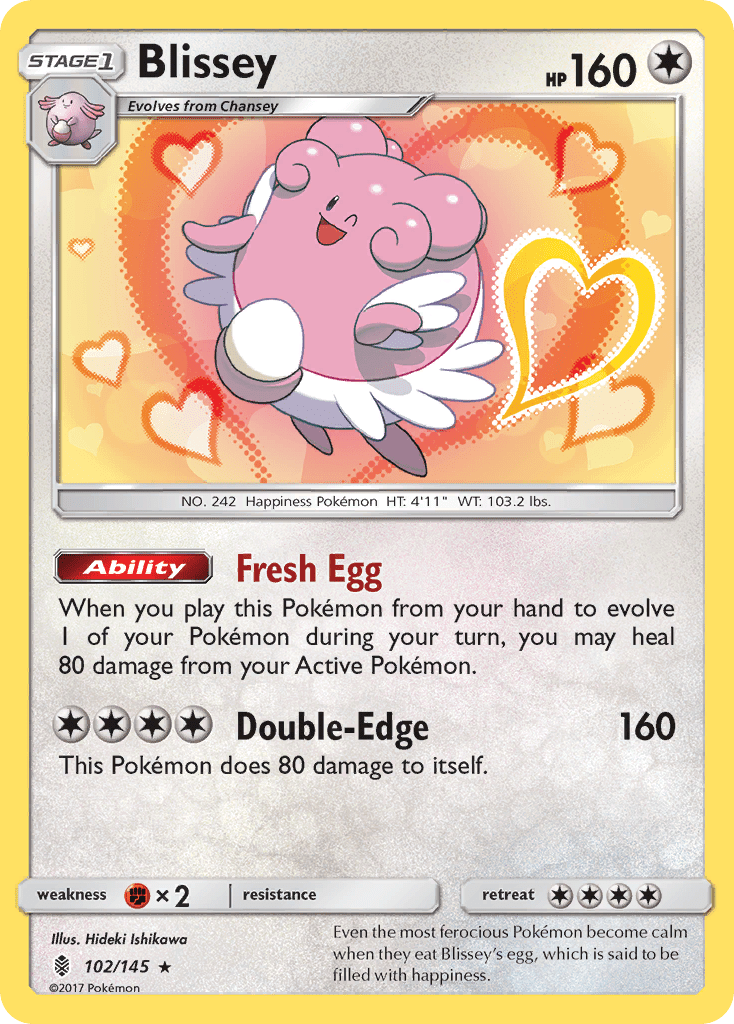 Blissey (102/145) [Sun & Moon: Guardians Rising] Pokemon Single Pokémon  | Multizone: Comics And Games