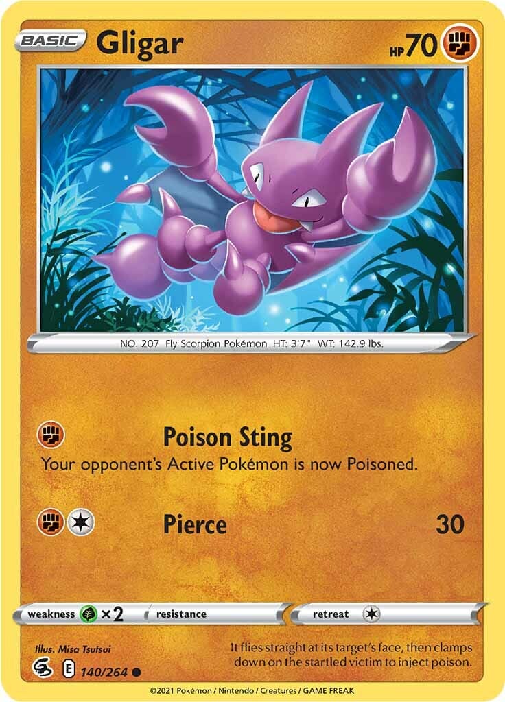 Gligar (140/264) [Sword & Shield: Fusion Strike] Pokemon Single Pokémon  | Multizone: Comics And Games